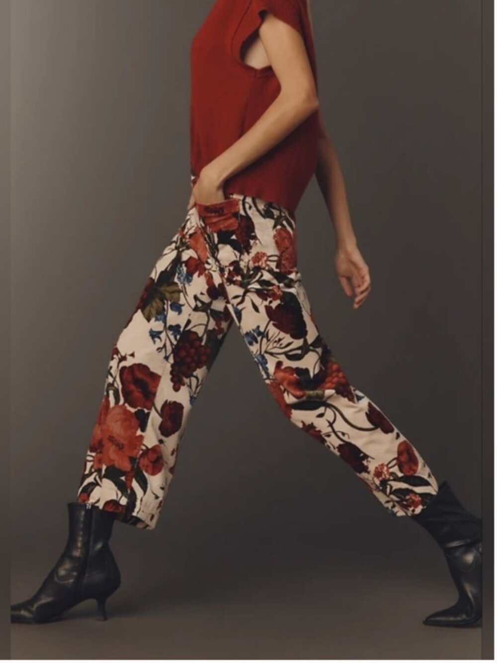 Anthropologie Maeve The Colette Dobby Jacquard Velvet Pants size 29 - Picture 2 of 8